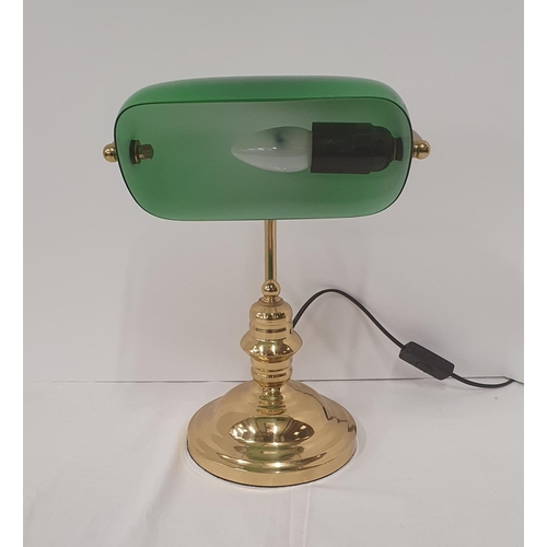 122 - Modern brass bankers lamp