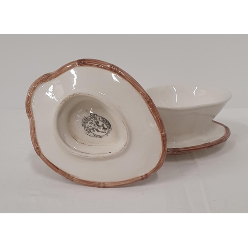 322 - A pair of Howard pottery finger bowls /avocado