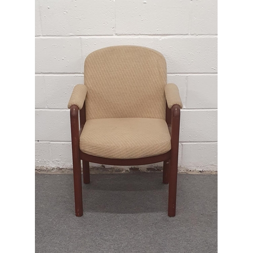 551 - Wooden framed cushioned fabric visiting chair