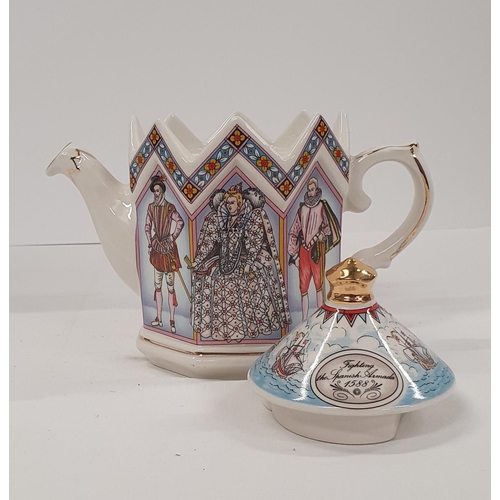 325 - Collectible Sadler novelty teapot depicting Queen Elizabeth I and figures from the Spanish Armada