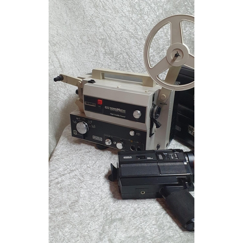 247 - Cinematography items - consisting of a Eumig 822 SonoMatic 8mm Cine Projector with sound and a case ... 