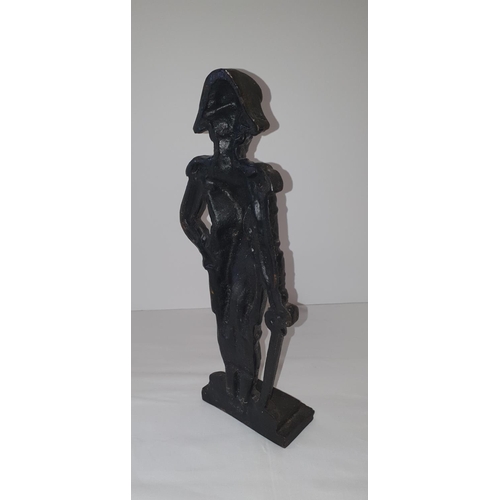 35 - Cast metal door stop in the form of Lord Nelson (black), height 14.5