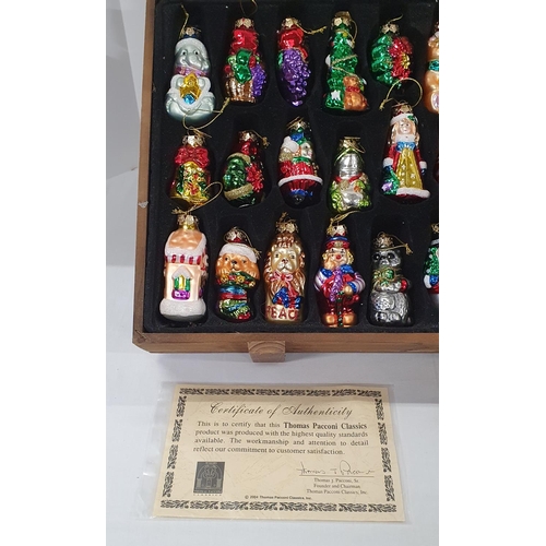 75 - Wooden boxed collectible Thomas Paconi Classics Christmas ornaments with Certificate of Authenticity... 