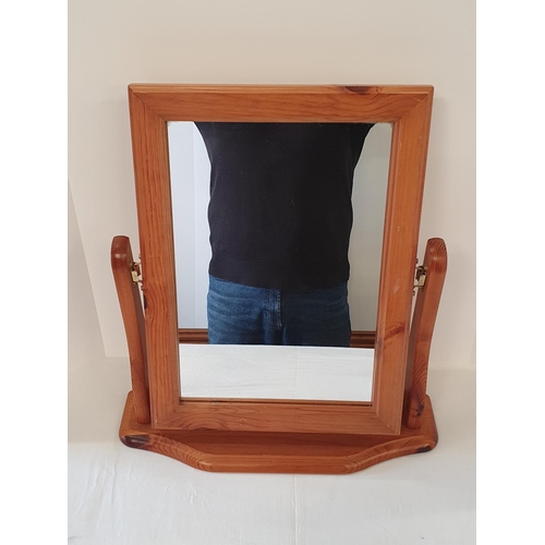 566 - Pine framed dressing table mirror