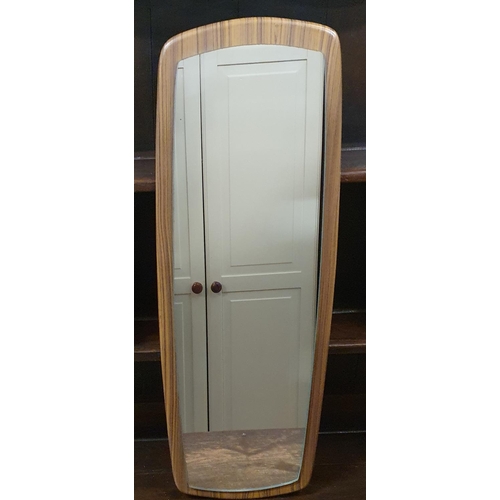 567 - Retro wood backed oblong tall mirror, 31