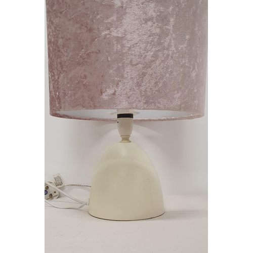 135 - Ceramic cream based table lamp with felt shade