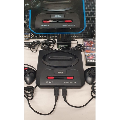 283 - Retro Gaming - Boxed Sega Megadrive II with Controllers & Game