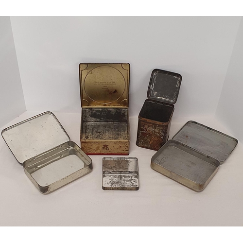 44 - Collection of 5 coronation tins including good example of Henry Thorne & Co tin