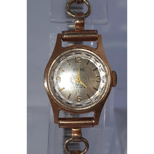 227 - 18ct gold 17 Jewel Ladies cocktail watch (Working)