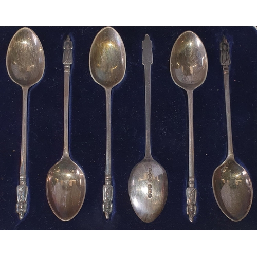 83 - Cased set of Sheffield Silver hallmarked 1926 apostle spoons, William Savage & Sons