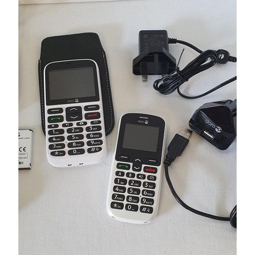 147 - Group of retro mobile phones and a PDA some with chargers