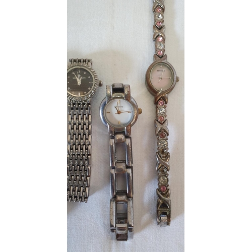 244 - Group of 4 high quality ladies cocktail watches including a white metal Avon example