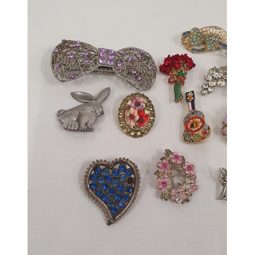 212 - Collection of interesting brooches including a micro mosaic guitar example