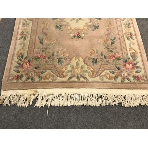 110 - Large deep pile floral over rug in beige colours, 72