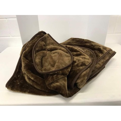 113 - Olive green fleecy throw