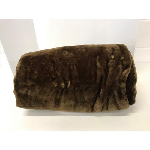 113 - Olive green fleecy throw