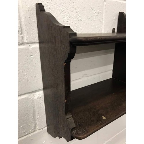 570 - Oak wall mounted kitchen shelf, 21.5