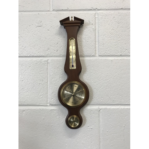 238 - Wall mounted Banjo Barometer with thermometer and Hydrometer