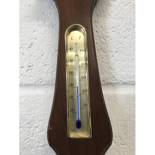 238 - Wall mounted Banjo Barometer with thermometer and Hydrometer