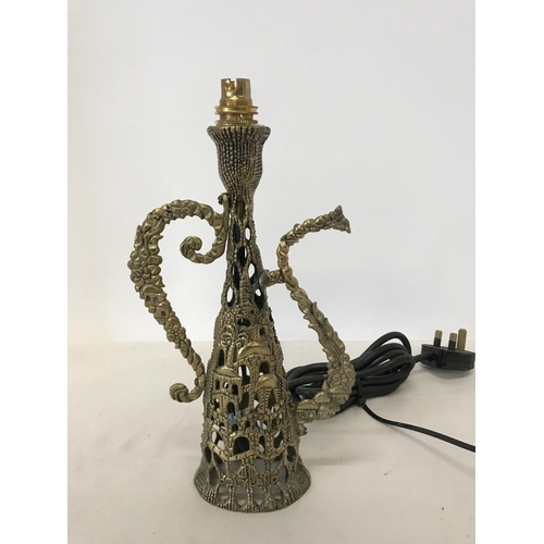 144 - interesting brass ewer upcycled as a lamp