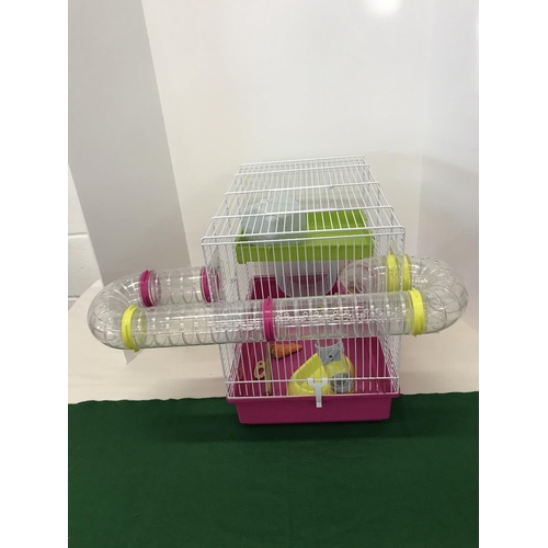 57 - Hamster activity cage with viewing tunnels