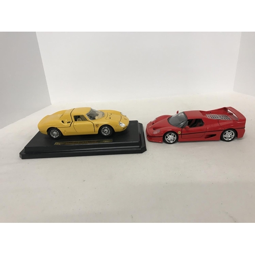 293 - 2 Die cast Burago models of Ferrari's