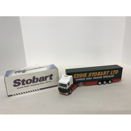 294 - Eddie Stobart collection of 2 Scania's including boxed R420 Kimberly Kate RV100