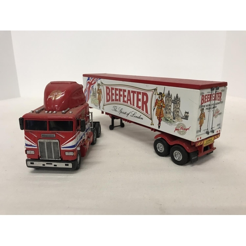 297 - Large scale model of American Truck advertising Beefeater Gin