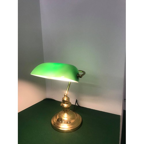 122 - Modern brass bankers lamp