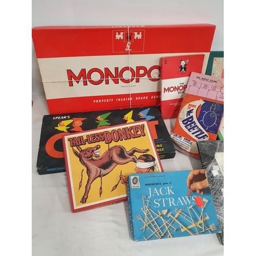 156 - Good group of classic board games including original Scrabble, Monopoly and Pin the tail on the Donk... 