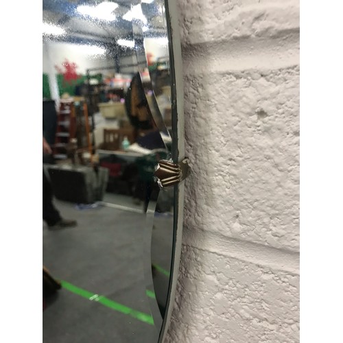 34 - Art Deco frameless oval shaped mirror ( see condition report )