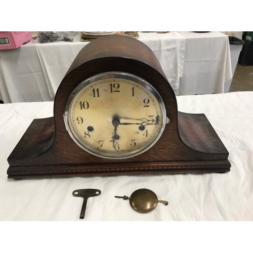 86 - Oak cased Westminster chime mantle clock