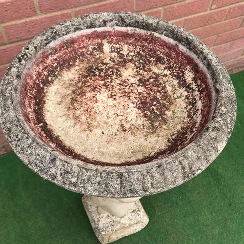 130 - Large garden concrete Bird bath depicting a cherub