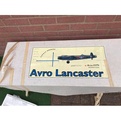 123 - Large unfinished scratch build Avro Lancaster and spitfire to include books and new engines boxed ( ... 