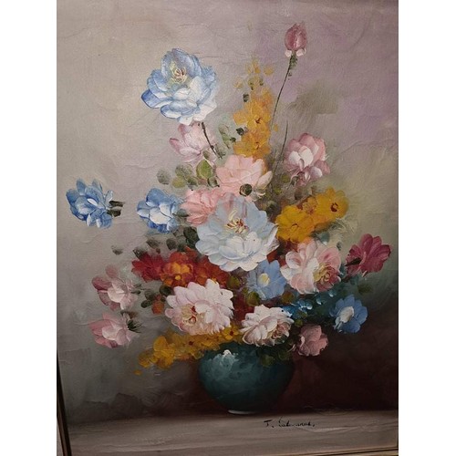 52 - Framed floral painting signed J Edwarw