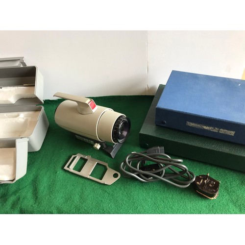 346 - ILFORD ELMO SLIDE projector and cases and contemporary style desk lamp in black ( SEE ALL PICTURES T... 