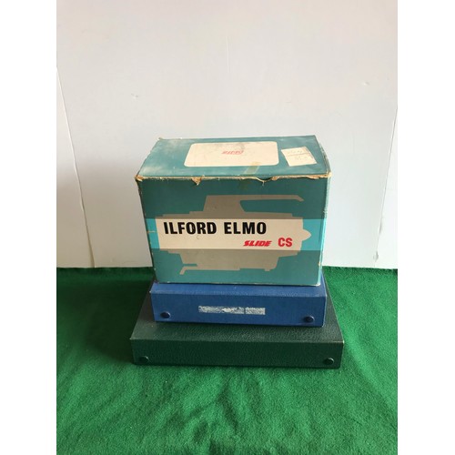 346 - ILFORD ELMO SLIDE projector and cases and contemporary style desk lamp in black ( SEE ALL PICTURES T... 