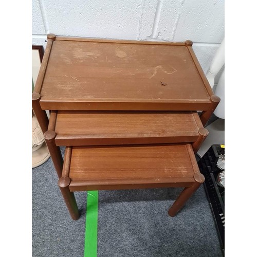 351 - Mid century teak nest of 3 tables