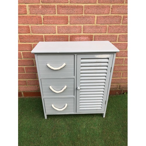 67 - Grey 3 rope draw with a vented cupboard side unit