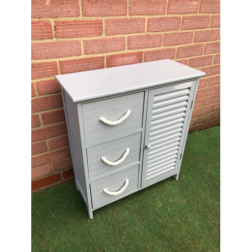 67 - Grey 3 rope draw with a vented cupboard side unit