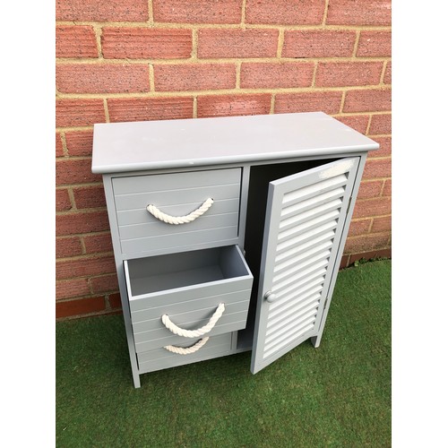 67 - Grey 3 rope draw with a vented cupboard side unit