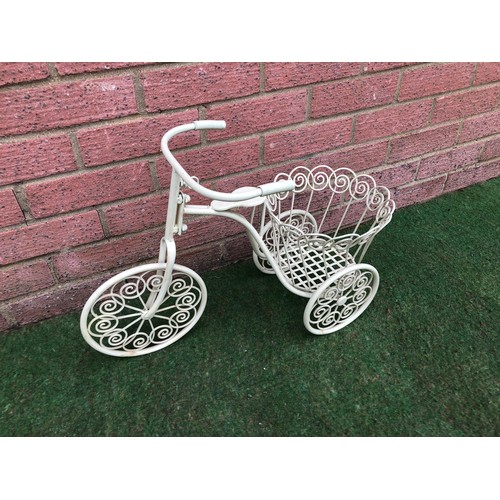 83 - Metal work plant pot holder in the design of a small tricycle