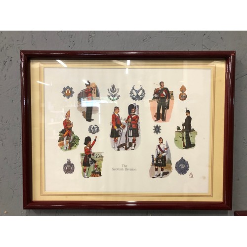 85 - A lovely set of four military prints depicting British Army soldiers in various uniforms and regimen... 
