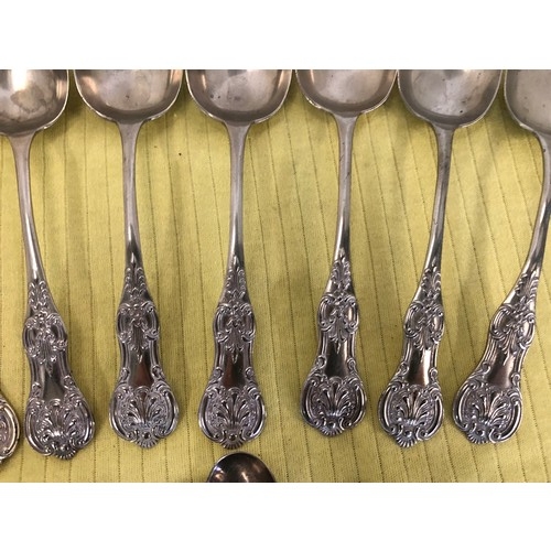 86 - An assortment of silver plated King’s pattern cutlery to include six forks, six spoons and three mus... 