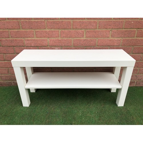 88 - A small white two tier coffee/occasional table