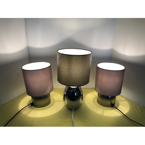95 - 3 touch lamps in artic silver (see all photos)