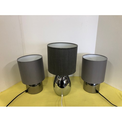 95 - 3 touch lamps in artic silver (see all photos)
