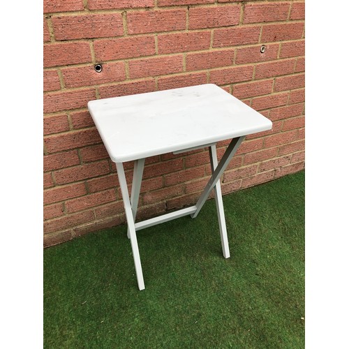 99 - Painted grey small foldable side table (see all photos)