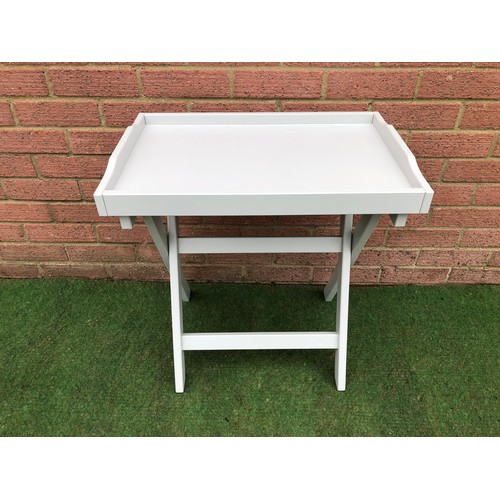 100 - Factory Painted Grey foldable side table with a tray top (see all photos)