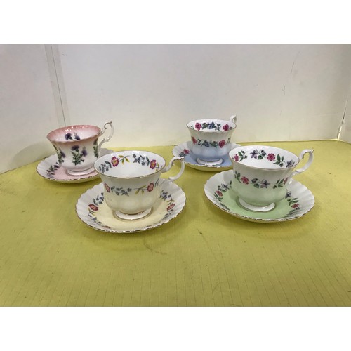 41 - Four royal Albert cup and saucers ( see condition report & pictures )